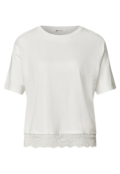 T-Shirt mit Rundhals und Spitze