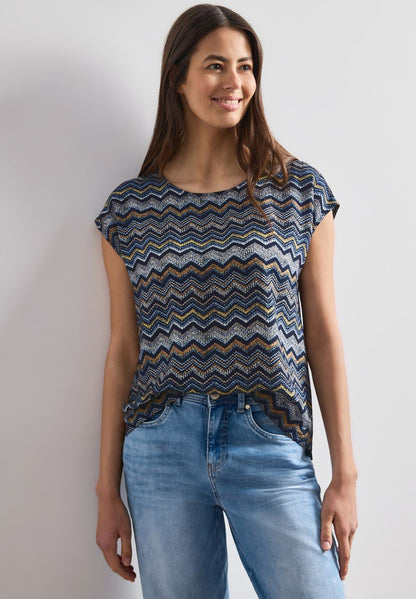 Dropped Shoulder Blusenshirt mit Rundhals
