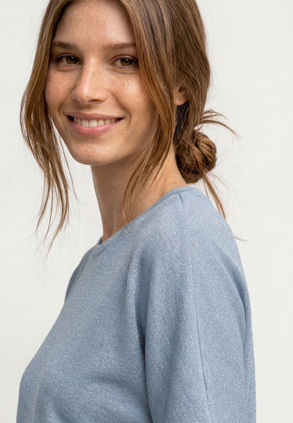 Dropped Shoulder Shirt mit Glitzerdetails