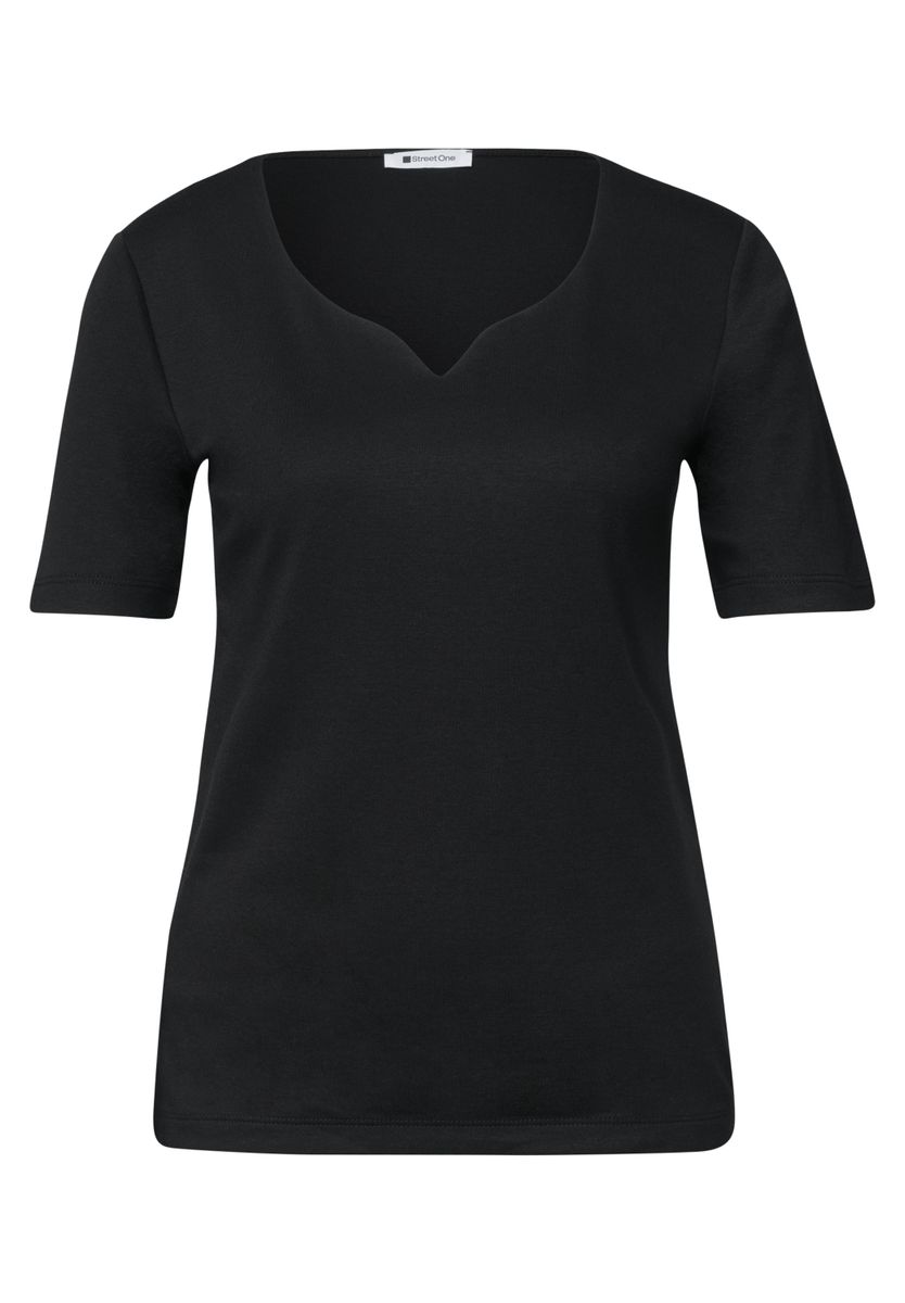Basic T-Shirt mit Herzausschnitt