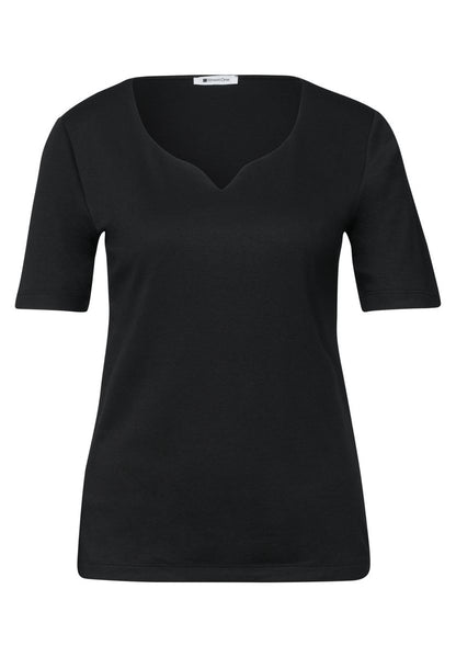 Basic T-Shirt mit Herzausschnitt
