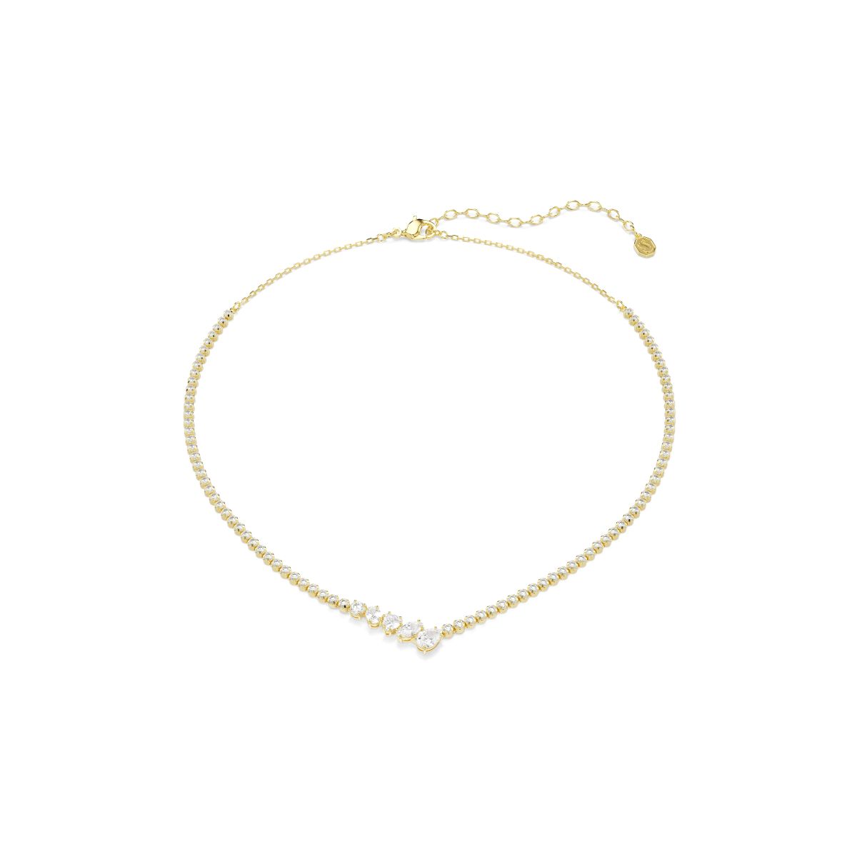 Mesmera Halskette, Verschiedene Schliffe, Weiß, 18K goldbeschichtet