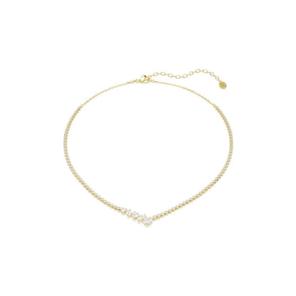 Mesmera Halskette, Verschiedene Schliffe, Weiß, 18K goldbeschichtet