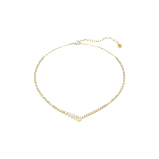 Mesmera Halskette, Verschiedene Schliffe, Weiß, 18K goldbeschichtet