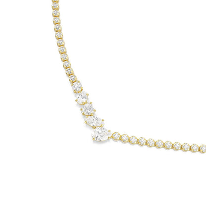 Mesmera Halskette, Verschiedene Schliffe, Weiß, 18K goldbeschichtet