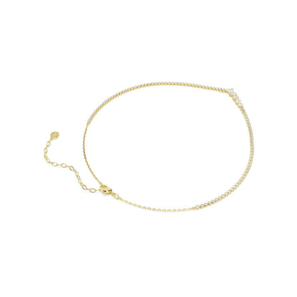 Mesmera Halskette, Verschiedene Schliffe, Weiß, 18K goldbeschichtet