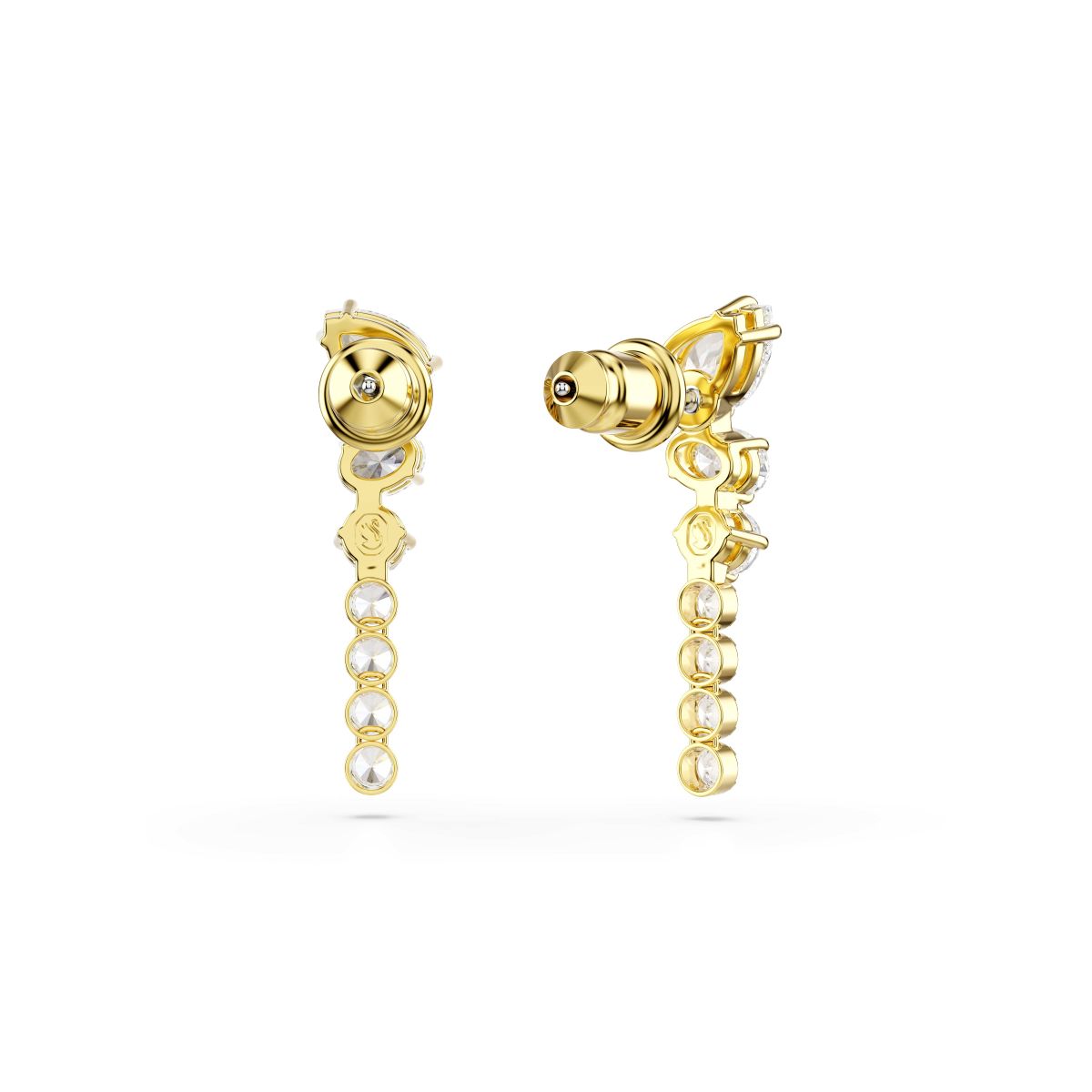 Mesmera Drop-Ohrhänger, Verschiedene Schliffe, Weiß, 18K goldbeschichtet