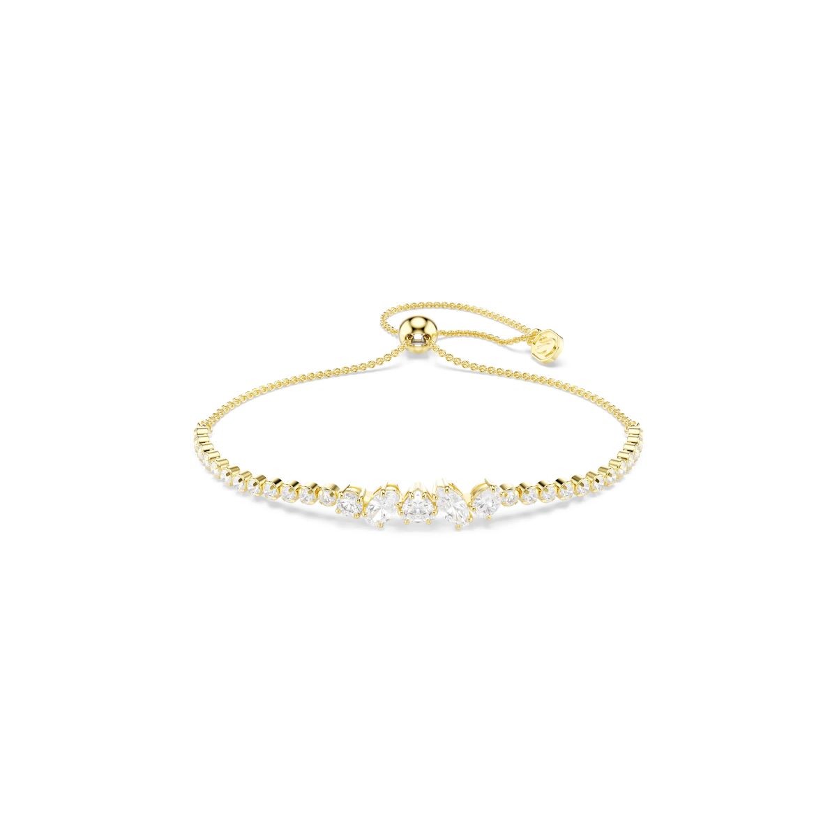Mesmera Armband, Verschiedene Schliffe, Weiß, 18K goldbeschichtet