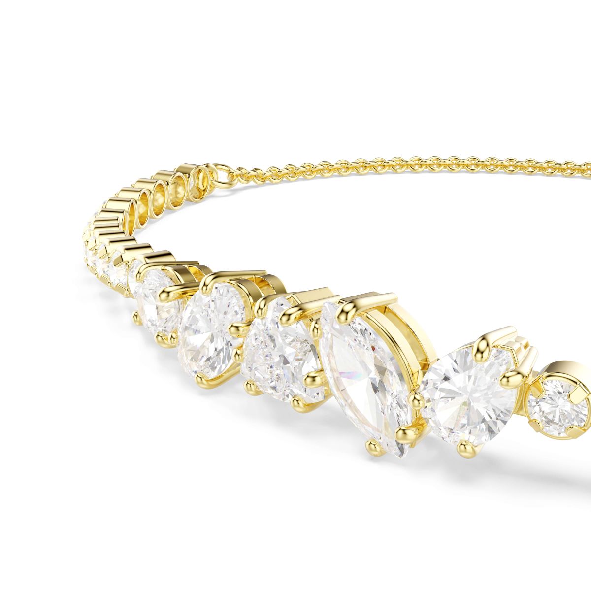 Mesmera Armband, Verschiedene Schliffe, Weiß, 18K goldbeschichtet