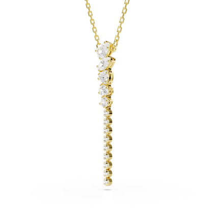 Mesmera Y-Halskette, Verschiedene Schliffe, Weiß, 18K goldbeschichtet
