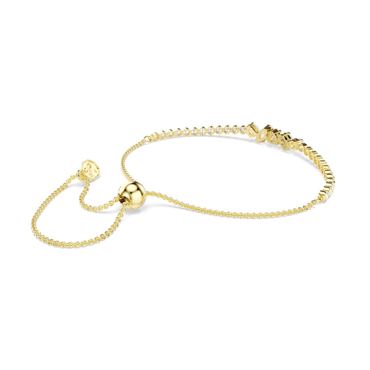 Mesmera Armband, Verschiedene Schliffe, Weiß, 18K goldbeschichtet