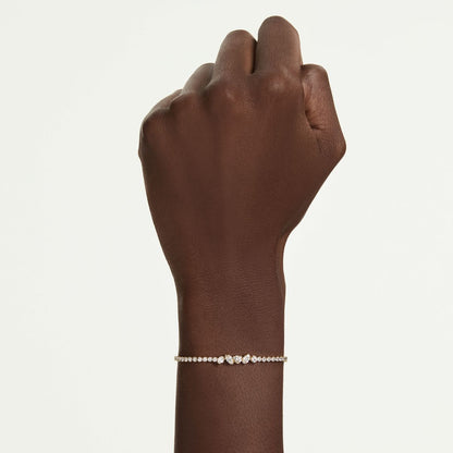 Mesmera Armband, Verschiedene Schliffe, Weiß, 18K goldbeschichtet