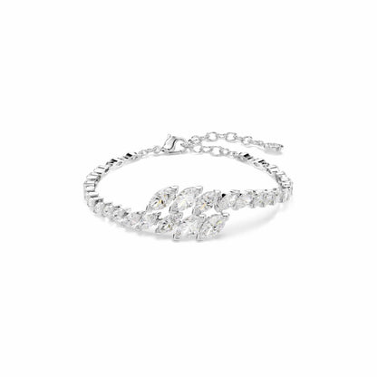 Mesmera Armband, Marquise Schliff, Weiß, Rhodiniert