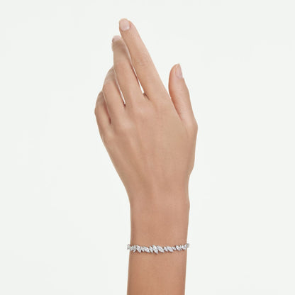 Mesmera Armband, Marquise Schliff, Weiß, Rhodiniert