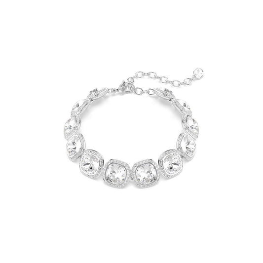 Una Angelic Armband, Kissenschliff, Weiß, Rhodiniert