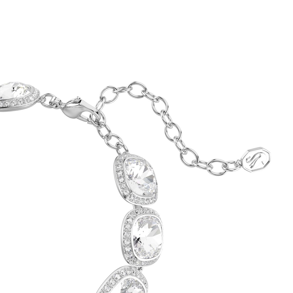 Una Angelic Armband, Kissenschliff, Weiß, Rhodiniert