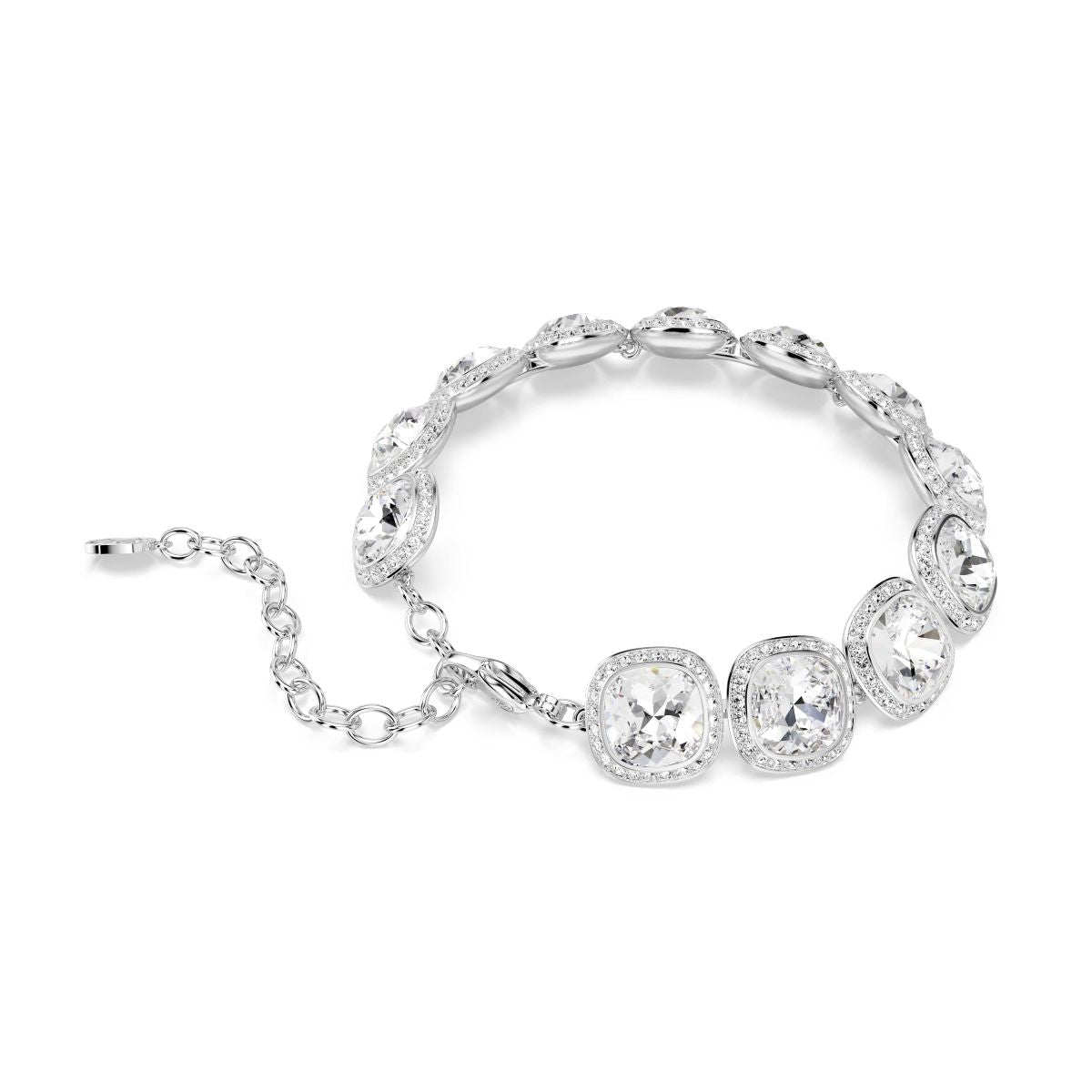 Una Angelic Armband, Kissenschliff, Weiß, Rhodiniert