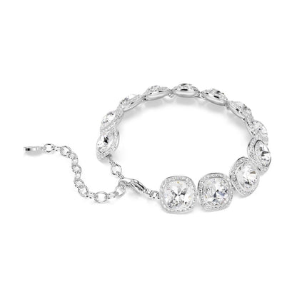 Una Angelic Armband, Kissenschliff, Weiß, Rhodiniert
