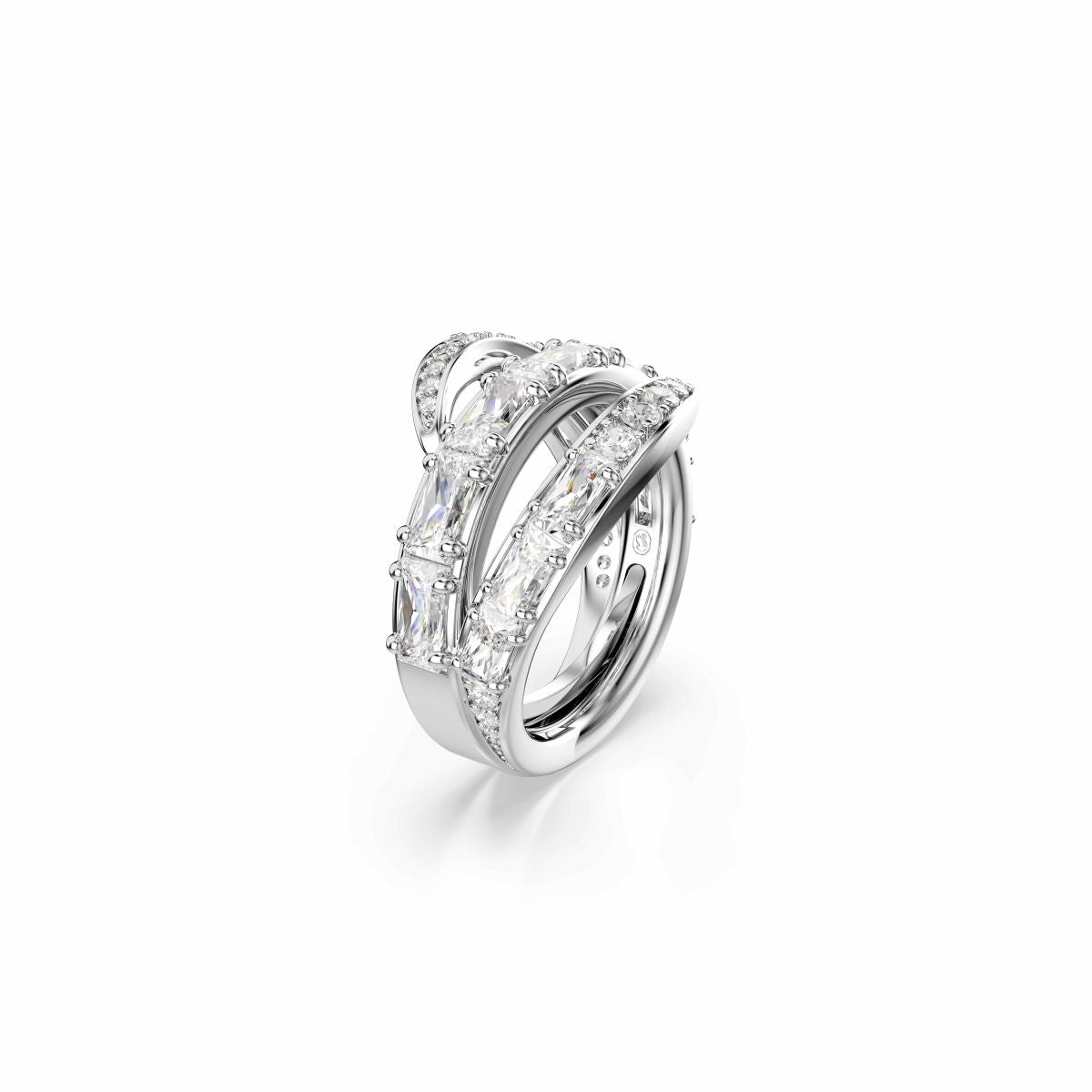 Vienna Ring, Verschiedene Schliffe, Schwan, Weiß, Rhodiniert