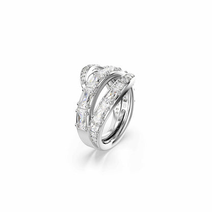 Vienna Ring, Verschiedene Schliffe, Schwan, Weiß, Rhodiniert