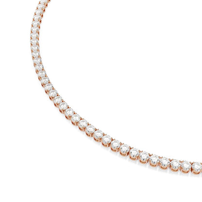 Matrix Tennis Halskette, Rundschliff, Weiß, 18K roségoldbeschichtet