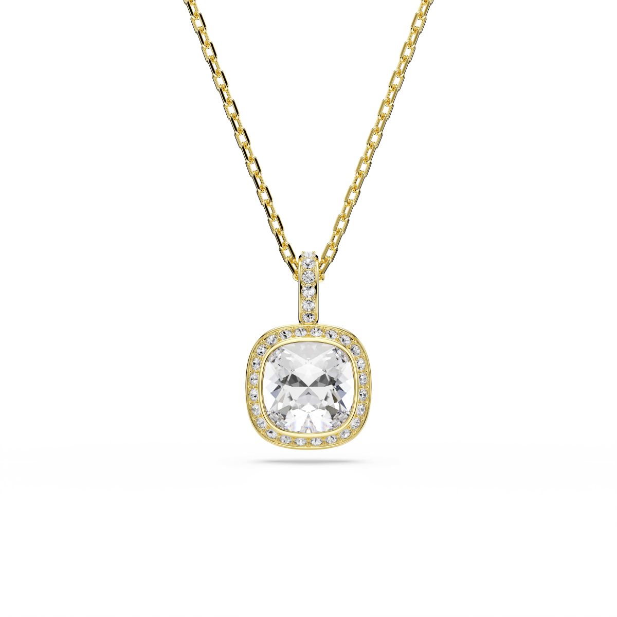 Una Angelic Anhänger, Kissenschliff, Weiß, 18K goldbeschichtet