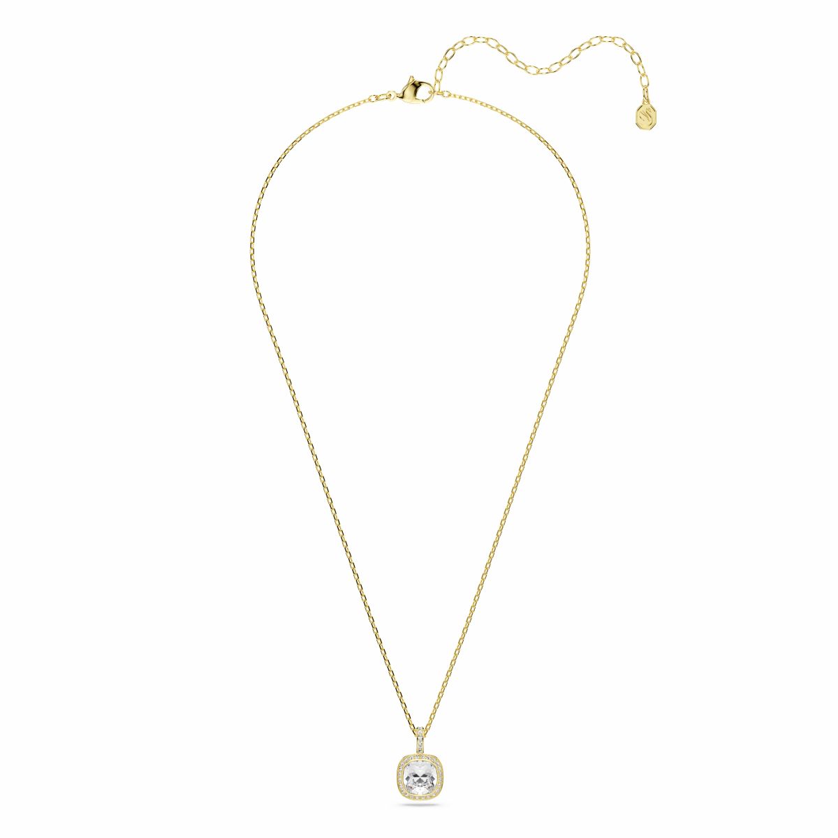 Una Angelic Anhänger, Kissenschliff, Weiß, 18K goldbeschichtet