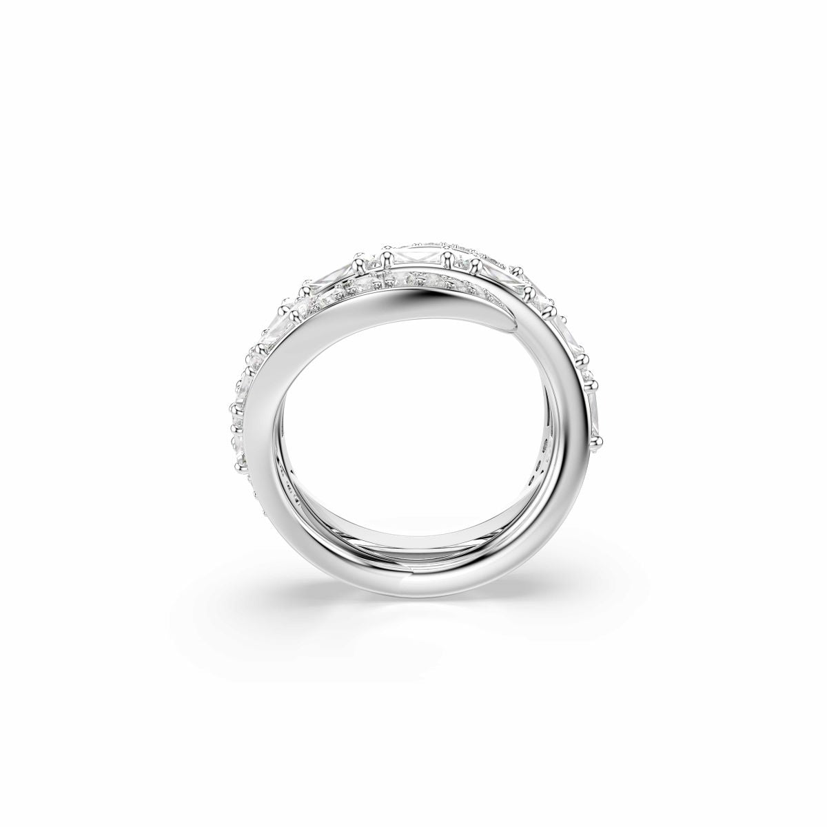 Vienna Ring, Verschiedene Schliffe, Schwan, Weiß, Rhodiniert