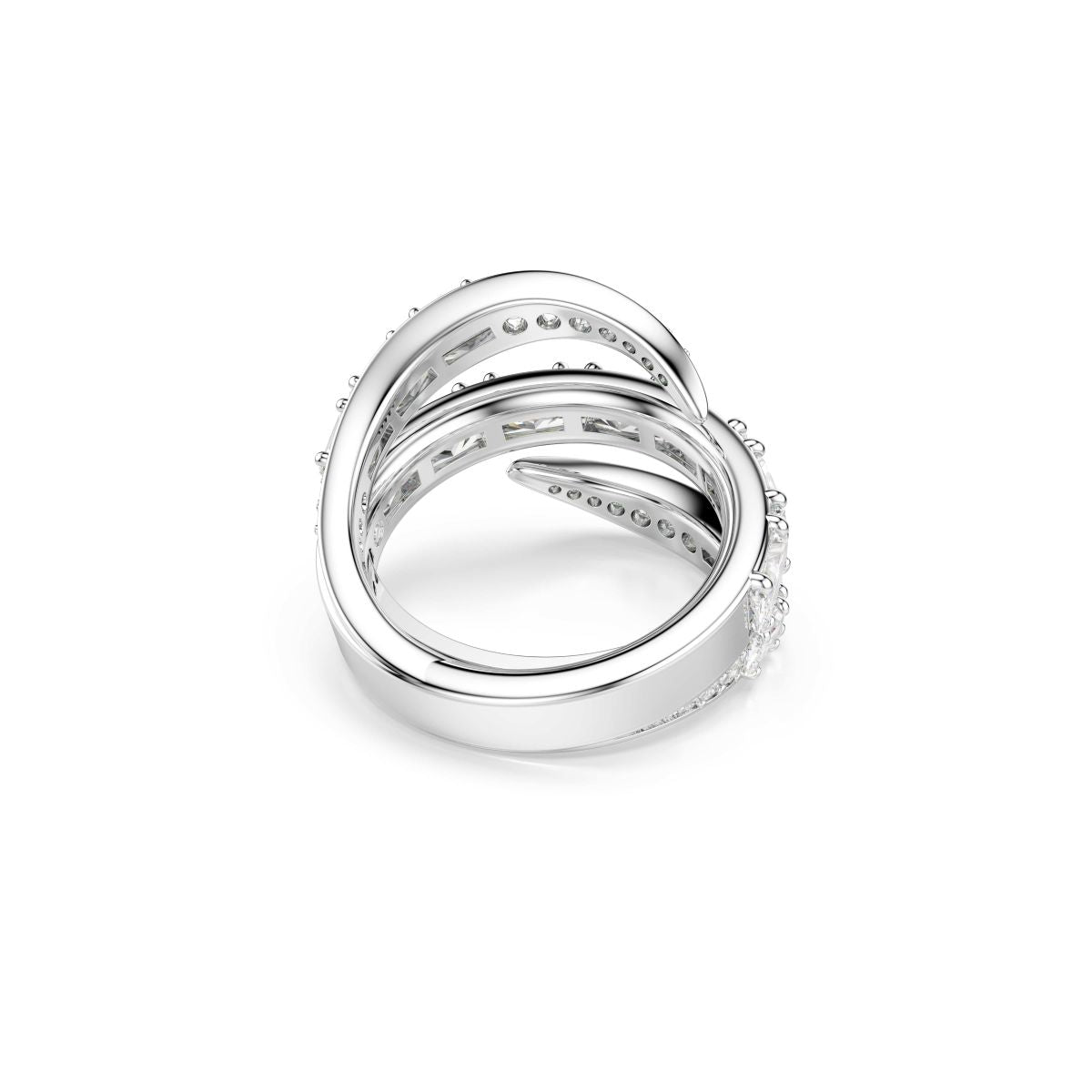 Vienna Ring, Verschiedene Schliffe, Schwan, Weiß, Rhodiniert