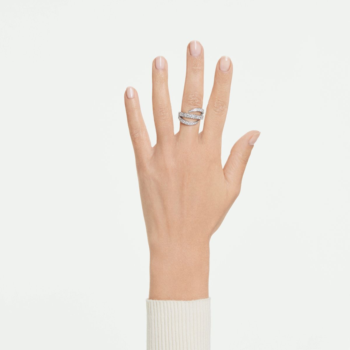 Vienna Ring, Verschiedene Schliffe, Schwan, Weiß, Rhodiniert