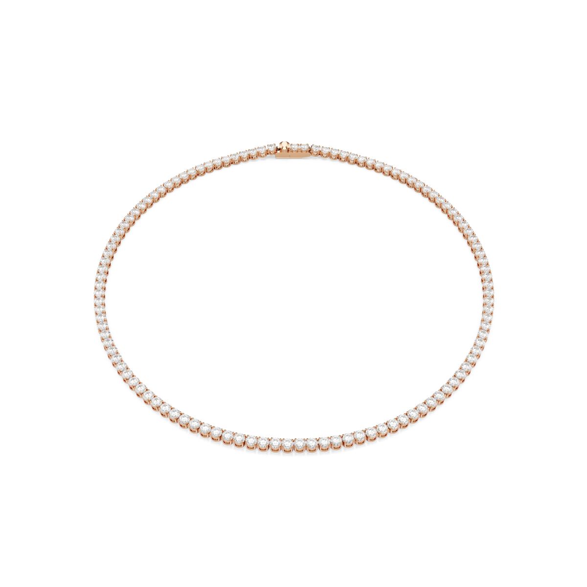 Matrix Tennis Halskette, Rundschliff, Weiß, 18K roségoldbeschichtet