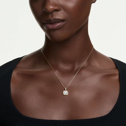 Una Angelic Anhänger, Kissenschliff, Weiß, 18K goldbeschichtet