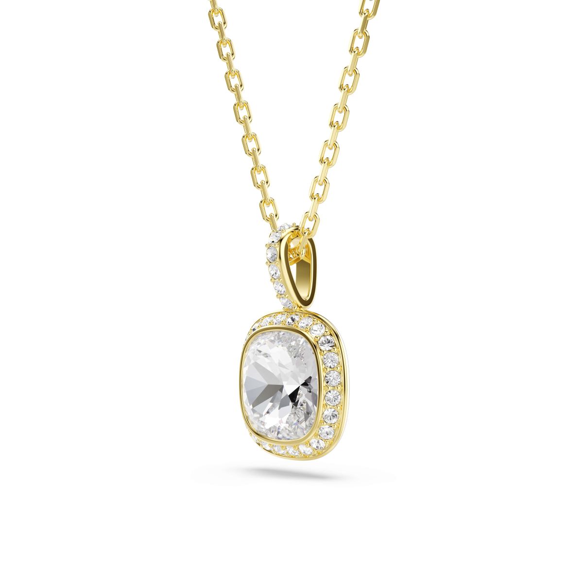 Una Angelic Anhänger, Kissenschliff, Weiß, 18K goldbeschichtet