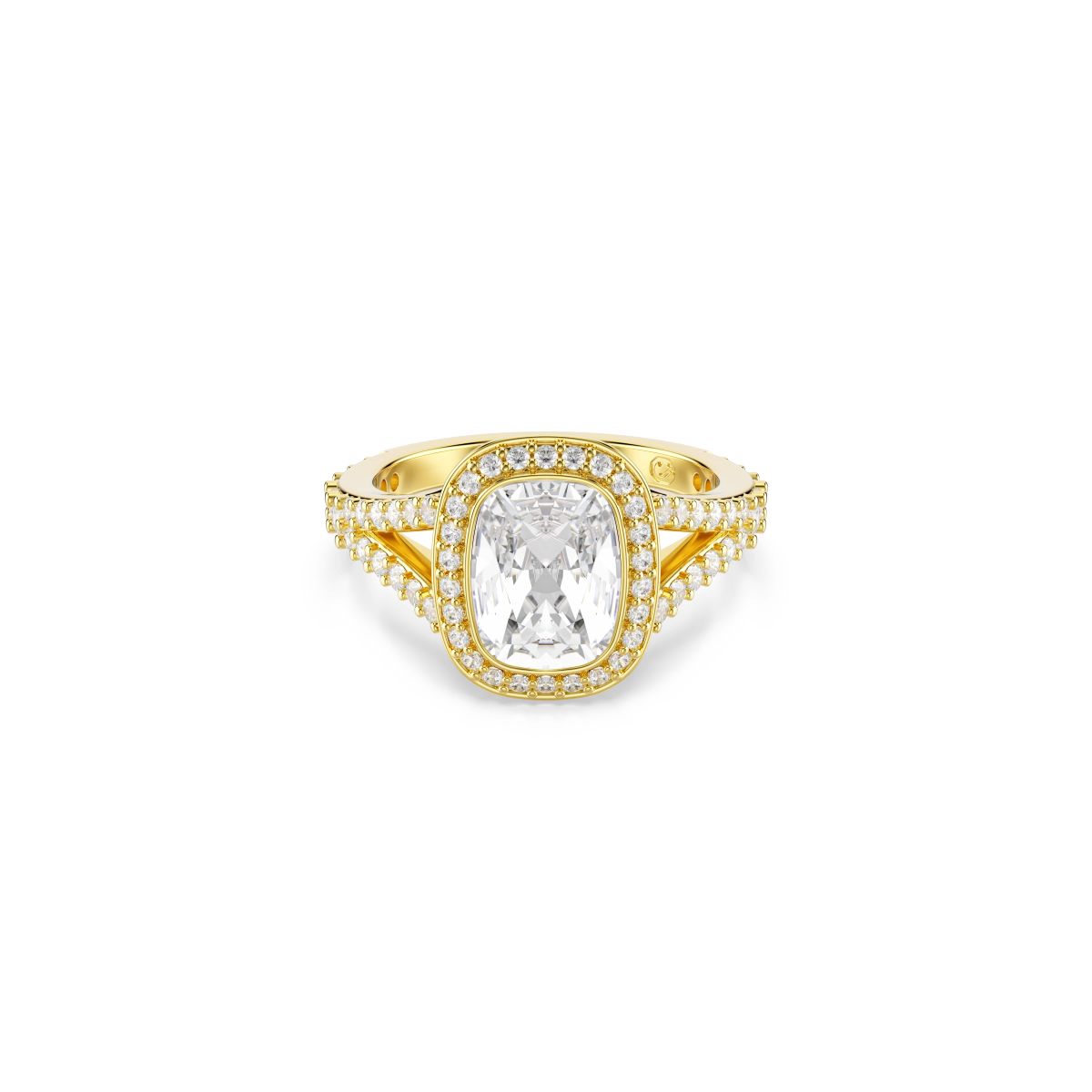 Una Angelic Ring, Kissenschliff, Weiß, 18K goldbeschichtet