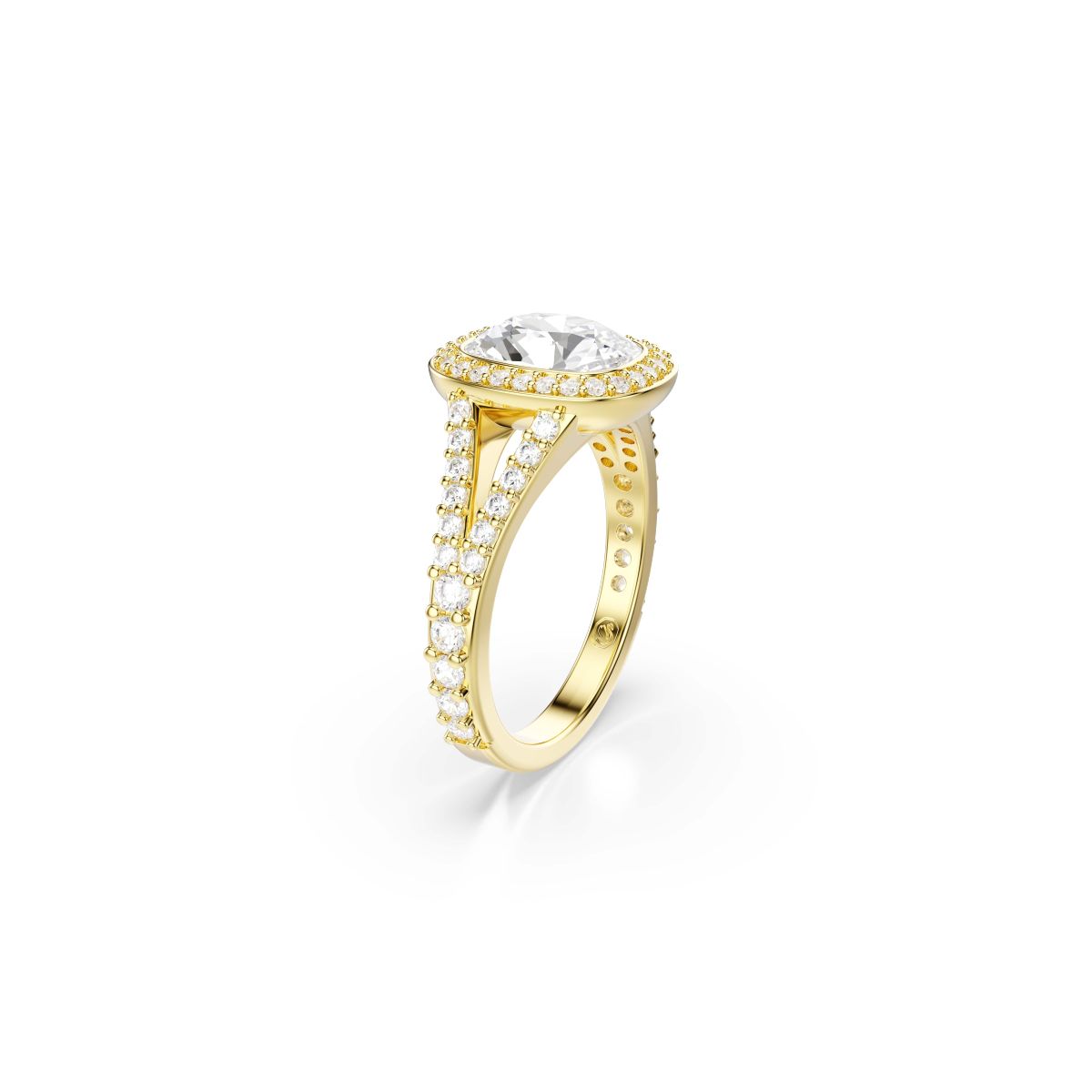 Una Angelic Ring, Kissenschliff, Weiß, 18K goldbeschichtet