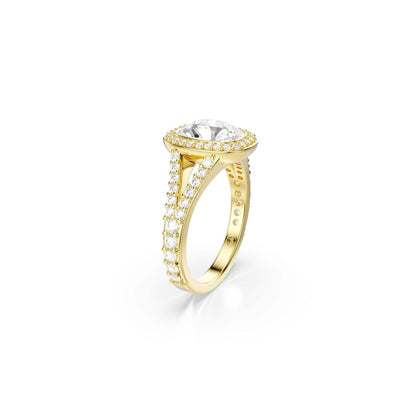 Una Angelic Ring, Kissenschliff, Weiß, 18K goldbeschichtet