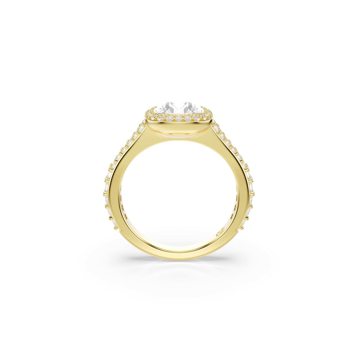 Una Angelic Ring, Kissenschliff, Weiß, 18K goldbeschichtet