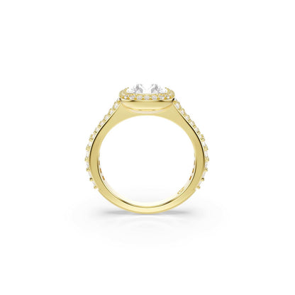 Una Angelic Ring, Kissenschliff, Weiß, 18K goldbeschichtet
