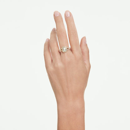 Una Angelic Ring, Kissenschliff, Weiß, 18K goldbeschichtet