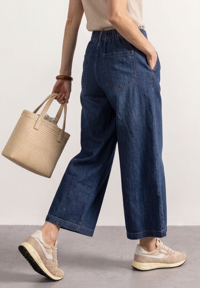 Wide Leg Jeans im Loose Fit mit Comfort Bund