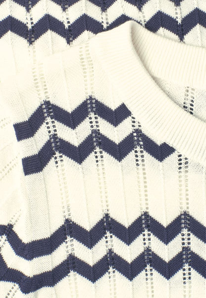 Kurzarm-Pullover mit Zick-Zack-Muster