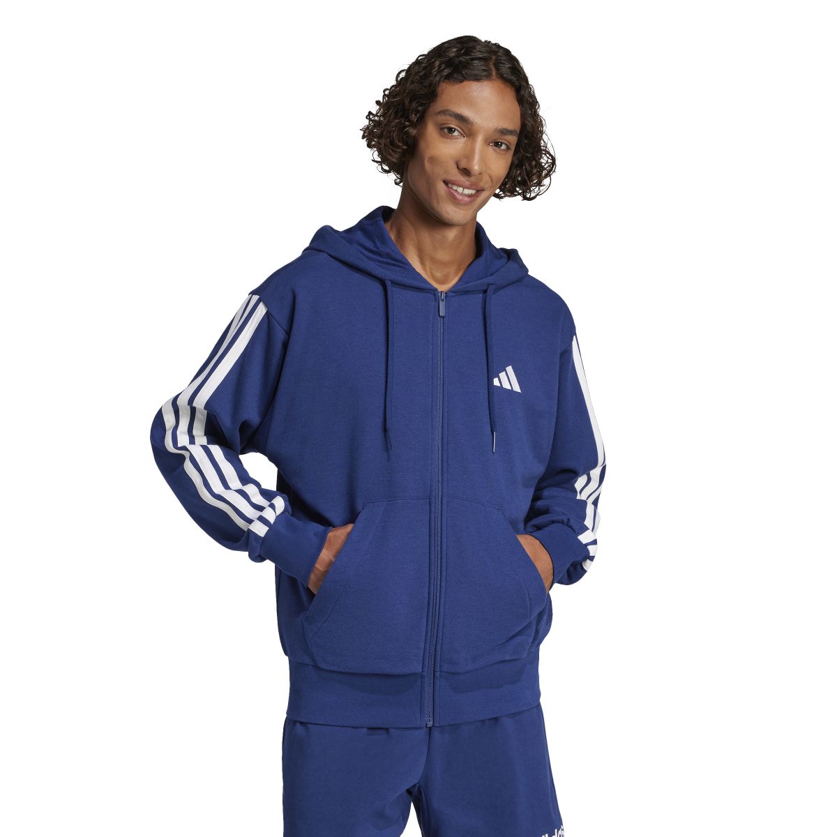 Essentials 3-Streifen French Terry Kapuzenjacke