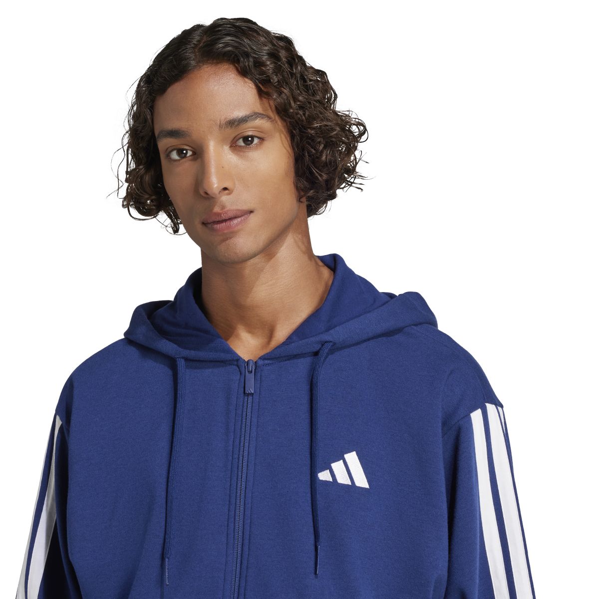 Essentials 3-Streifen French Terry Kapuzenjacke
