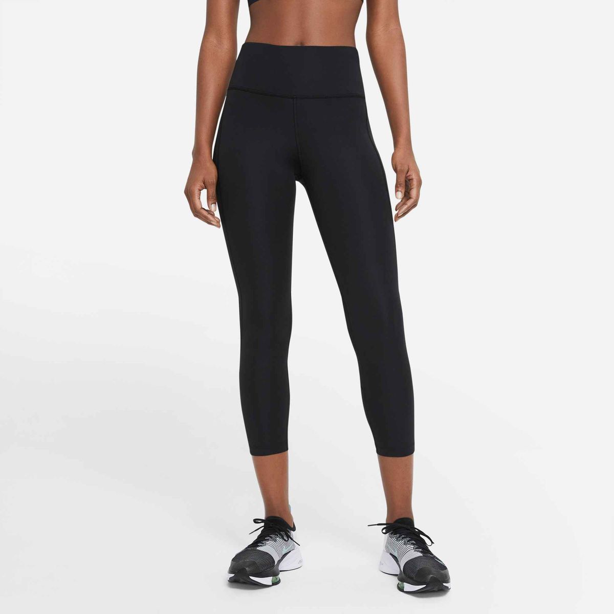 W NK DF FAST CROP - 010/BLACK/REFLECTIVE SILV