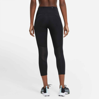 W NK DF FAST CROP - 010/BLACK/REFLECTIVE SILV