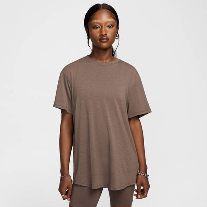Nike W Nk One Relaxed Df Ss Top - ironstone/black