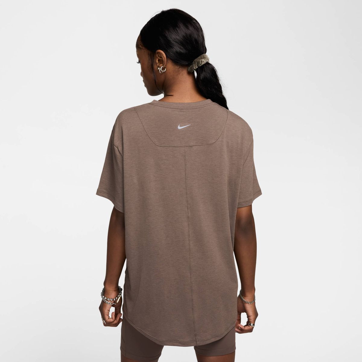 Nike W Nk One Relaxed Df Ss Top - ironstone/black