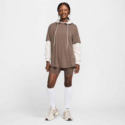 Nike W Nk One Relaxed Df Ss Top - ironstone/black