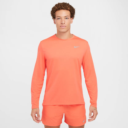 Nike M Nk Df Uv Miler Top Ls - lt wild mango/reflective silv