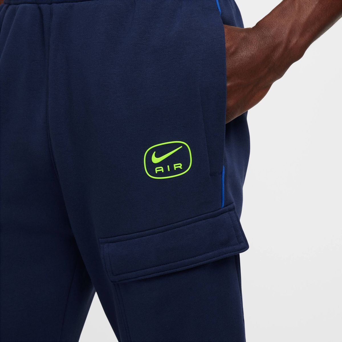 Nike M Nsw Sw Air Cargo Pant Flc Bb - midnight navy/volt